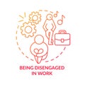 Being disengaged in work red gradient concept icon Royalty Free Stock Photo