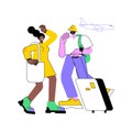 Being late for the flight isolated cartoon vector illustrations.