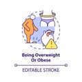 Being overweight and obese concept icon