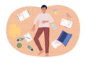 Being overwhelmed by messy house flat concept vector spot illustration