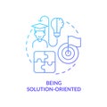 Being solution-oriented blue gradient concept icon