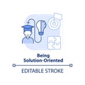 Being solution-oriented light blue concept icon