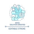 Being solution-oriented turquoise concept icon