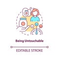 Being untouchable concept icon Royalty Free Stock Photo