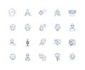 Beings line icons collection. Humans, Aliens, Animals, Ghosts, Robots, Demons, Angels vector and linear illustration