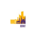 Beirut city emblem. Colorful buildings.