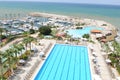 Beirut-City: The MÃÂ¶venpick Hotel pool and yacht harbour Royalty Free Stock Photo