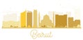 Beirut City skyline golden silhouette.