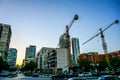 Beirut Common Multi Level Apartment Cranes 01 Royalty Free Stock Photo