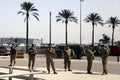 Lebanese soldiers patrol Beirut street