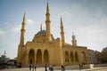 Beirut, Lebanon, April 03 - 2017: Beautiful mosque Mohammad Al-Amin Mosque, located in the center of Beirut in Lebanon