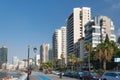 BEIRUT, LEBANON - AUGUST 14, 2014: View of the Corniche boulevard in the Raouche is a residential and commercial neighborhood in