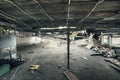 Beirut, Lebanon - August 05 2020: View of destroyed buildings as the inspection of the scene continues after a fire at a warehouse Royalty Free Stock Photo