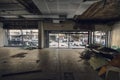 Beirut, Lebanon - August 05 2020: View of destroyed buildings as the inspection of the scene continues after a fire at a warehouse Royalty Free Stock Photo