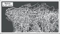 Beirut Lebanon City Map in Retro Style.