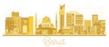 Beirut Lebanon City Skyline Golden Silhouette. Royalty Free Stock Photo