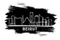 Beirut Lebanon City Skyline Silhouette. Hand Drawn Sketch