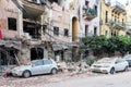 Destroyed buildings and cars in Beirut after the explosion on August 4.