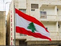 Lebanese flags in Beirut, Lebanon