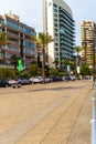 Picturesque central embankment of the capital Beirut. Paris Avenue. Republic of Lebanon