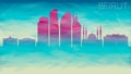 Beirut Lebanon Skyline City vector Silhouette. Broken Glass Abstract Geometric Dynamic Textured. Banner Background. Colorful Shape