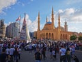 Lebanese people protest on Martyr`s Square