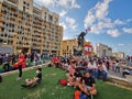 Lebanese people protest on Martyr`s Square