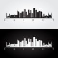 Beirut skyline and landmarks silhouette