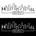 Beirut skyline. Linear style.