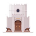 Beit Al Zubair Muscat City Architecture, Oman Country Famous Landmark, Medieval Historical Building Flat Vector