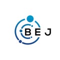 BEJ letter logo design on black background. BEJ creative initials letter logo concept. BEJ letter design Royalty Free Stock Photo