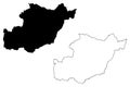 Beja District Portuguese Republic, Portugal map vector illustration, scribble sketch Beja map