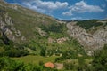 Bejes, municipality of Cantabria, Picos de Europa, Spain, famous for the dairies. Production of cheese matured in caves with Royalty Free Stock Photo