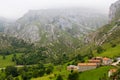 Bejes town and Picos de Europa mountains. LiÃ©bana region, Cantabria, Spain Royalty Free Stock Photo