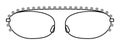 Bejewelled frame glasses fashion accessory illustration. Sunglass front view, Men, women, unisex silhouette style, flat Royalty Free Stock Photo