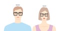 Bejewelled Retro Square frame glasses on women and men flat character fashion accessory illustration. Sunglass Royalty Free Stock Photo