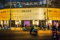 30.01.2019 Bejing China: Prada Logo of Flagship store in Peoples Shopping Square