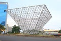 Bekasi - Indonesia, The Summarecon Bekasi Monument is in the form of an inverted triangle with a bright afternoon atmosphere