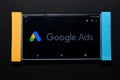 Google Ads dev application on Smartphone screen. Google Ads is a freeware web browser developed by Google LLC Royalty Free Stock Photo