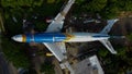 An old airplane on the side of the highway around Bekasi summarecon. repaired will become a restaurant Royalty Free Stock Photo