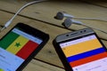 Senegal Vs Colombia on Smartphone screen.