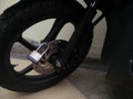 Key lock on motorbike vehicle disc brake