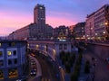 Bel-Air Tower at sunset, Lausanne, Switzerland