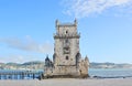 Belem Tower and Tagus River from outside, Lisbon,Portugal