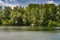 Bela Castle Mine Lakes and Drava river in Belavar, Hungary, near Croatian border