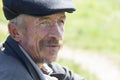 Close-up portrait of an old grandfather.