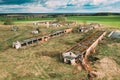 Belarus. Abandoned Barn, Shed, Cowsheds, Farm House In Chernobyl Resettlement Zone. Chornobyl Catastrophe Disasters