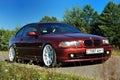 Belarus, Brest - August 04, 2019: BMW E46 sports car front view. Photographing a modern car in the parking lot in Brest. Royalty Free Stock Photo