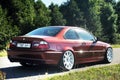 Belarus, Brest - August 04, 2019: BMW E46 sports car front view. Photographing a modern car in the parking lot in Brest. Royalty Free Stock Photo