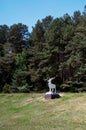 Belarus. Sculpture of a deer near the forests of Belovezhskaya Pushcha. May 23, 2017